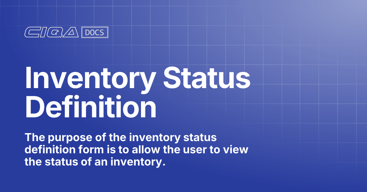 Inventory Status Definition | Help Center
