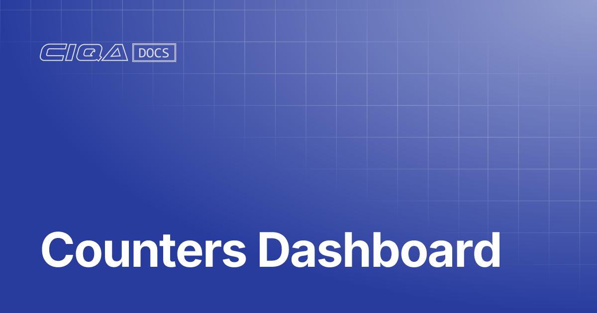 Counters Dashboard | Help Center