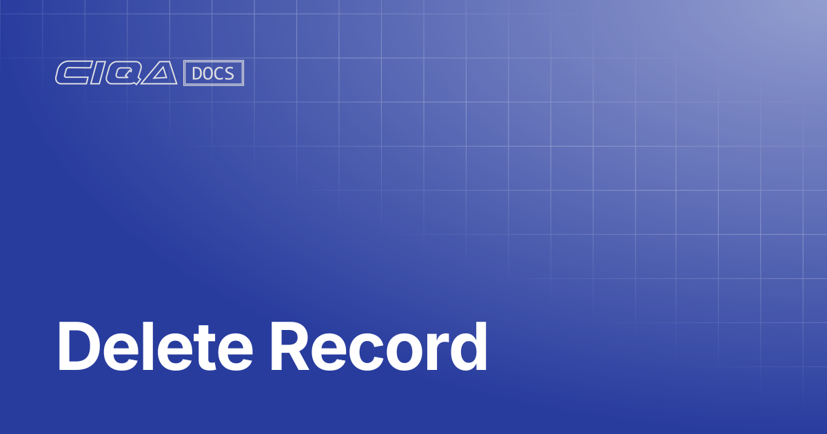 Delete Record | Help Center