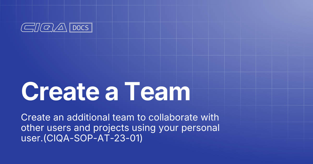 Create a Team | Help Center